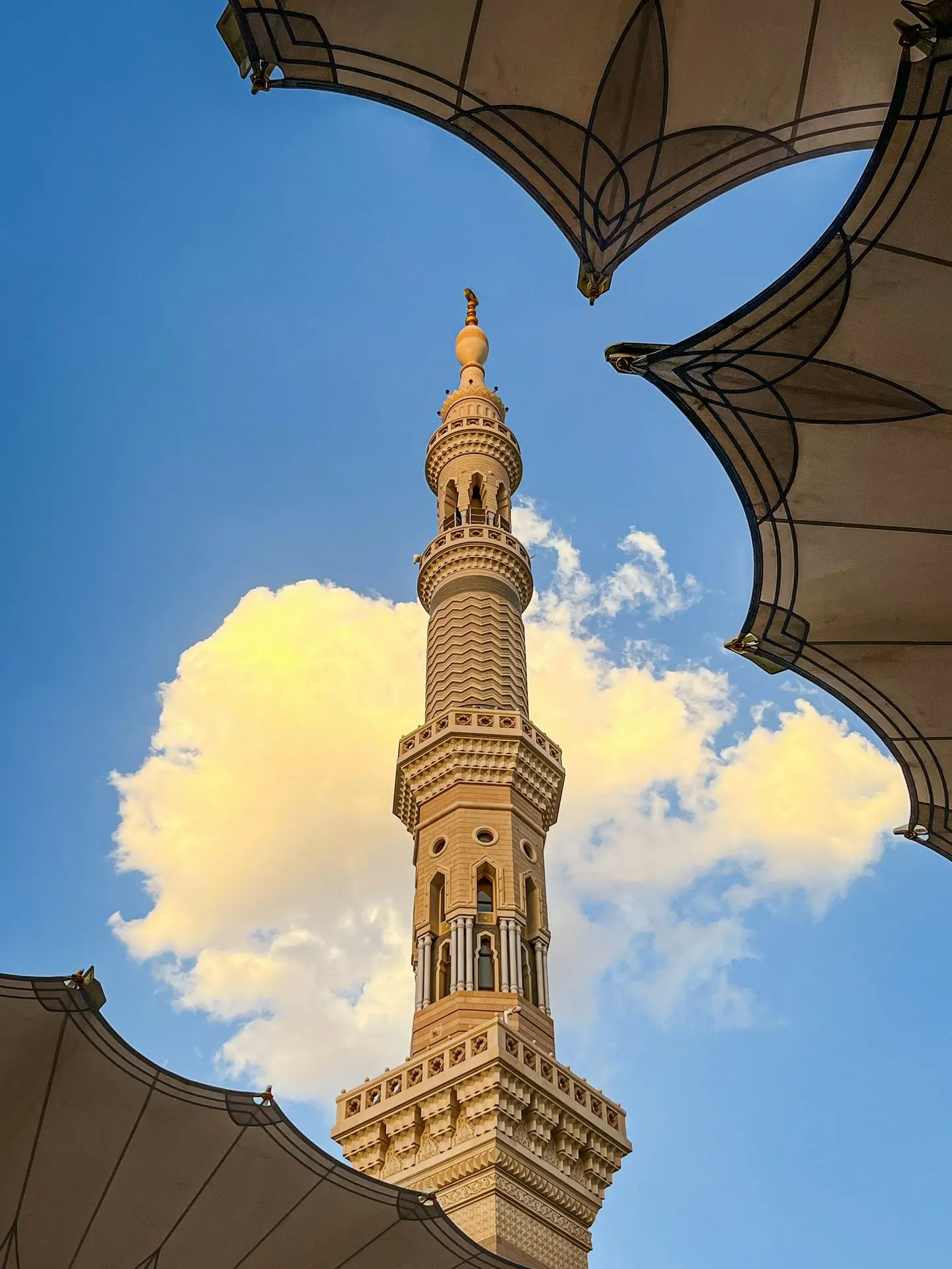 A tall tower with a clock on it's side